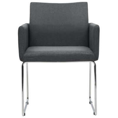 vidaXL Krzesła stołowe, 2 szt., ciemnoszare, tkanina