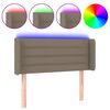 vidaXL Zagł&oacute;wek do ł&oacute;żka z LED, taupe, 83x16x78/88 cm, tkanina