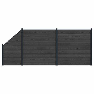 vidaXL Zestaw ogrodzeniowy 3 szt. 446 x 186 cm WPC i aluminium Czarny
