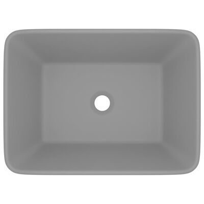 vidaXL Luksusowa umywalka, matowa jasnoszara, 41x30x12 cm, ceramiczna