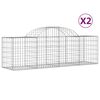 vidaXL Kosze gabionowe, 2 szt, 200x50x60/80 cm, galwanizowane żelazo
