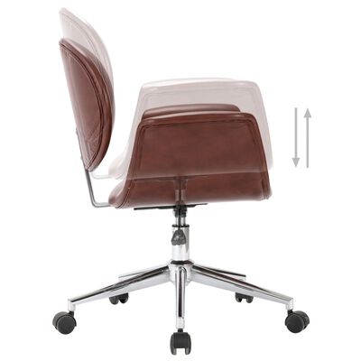 vidaXL Obrotowe krzesła stołowe, 6 szt., brązowe, obite sztuczną skórą