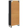 vidaXL Highboard Czarny Dąb 69,5 x 34 x 180 cm Materiał drewnopochodny