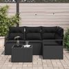 vidaXL Zestaw Sof 5 pcs Czarny polirattan