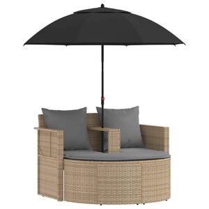 vidaXL Sofa Ogrodowa 8 szt. polirattan Beżowy i jasnoszary