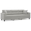 vidaXL 3-osobowa sofa z poduszkami, jasnoszara, 210 cm, mikrofibra