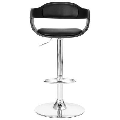 vidaXL Krzesło barowe, czarne, obite sztuczną skórą