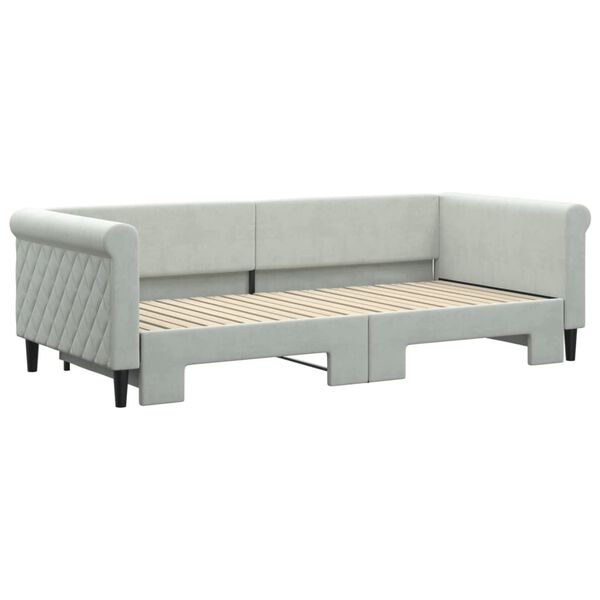 vidaXL Sofa rozsuwana, jasnoszara, 90x200 cm, aksamit