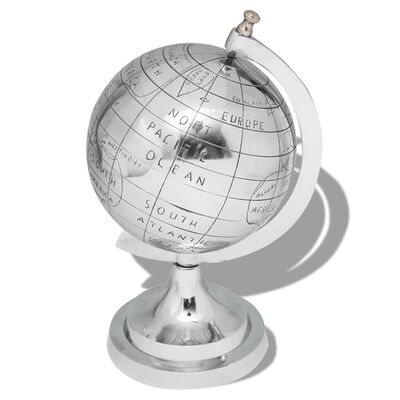 vidaXL Globus z podstawką, aluminium, srebrny, 35 cm