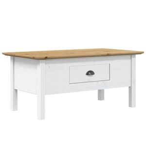 vidaXL Stolik kawowy BODO, biało-brązowy, 100x55x46 cm, drewno sosnowe