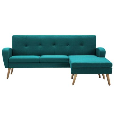 vidaXL Sofa z leżanką, obita tkaniną, 186 x 136 x 79 cm, zielona