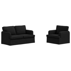 vidaXL Sofa 2 pcs Czarny