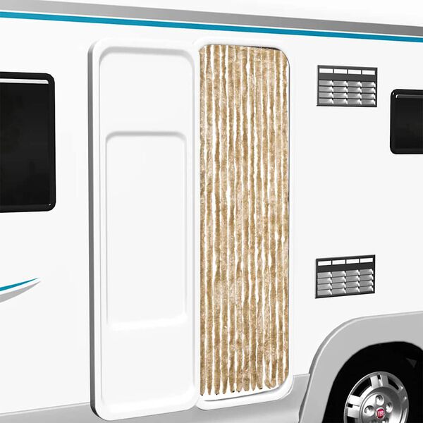 vidaXL Zasłona przeciwko owadom, beżowa, 56x200 cm, szenil