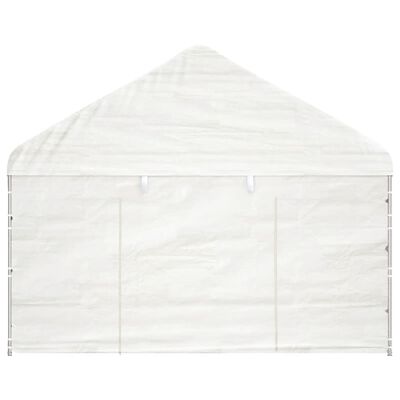 vidaXL Namiot ogrodowy z dachem, biały, 4,08x2,23x3,22 m, polietylen