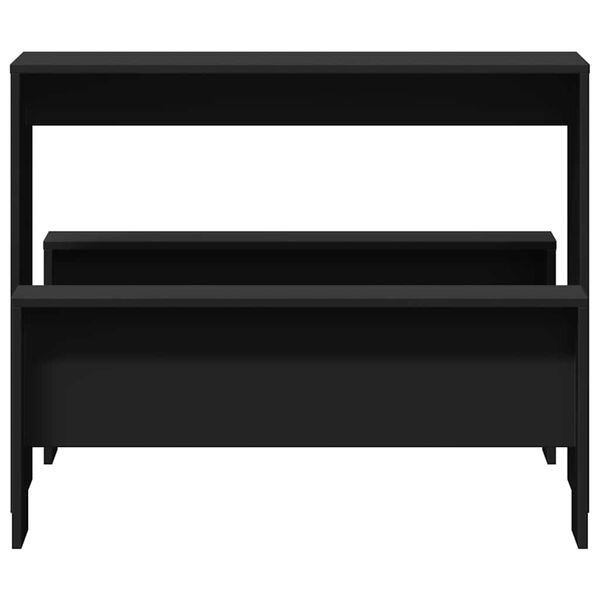 vidaXL 3-częściowy zestaw mebli: stolik i ławki, czarny