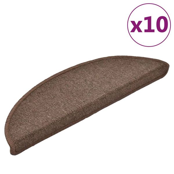 vidaXL Maty na schody 10 szt. 56x17x3 cm Brąz kawowy Półokrągły