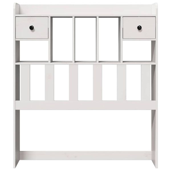 vidaXL Wezgłowie do ł&oacute;żka, z p&oacute;łkami, białe, 90 cm, drewno sosnowe