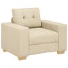 vidaXL Sofa 3 pcs Kremowy 221 x 80 x 80 cm Tkanina lniana