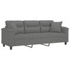 vidaXL 3-osobowa sofa z poduszkami, ciemnoszara, 180 cm, mikrofibra