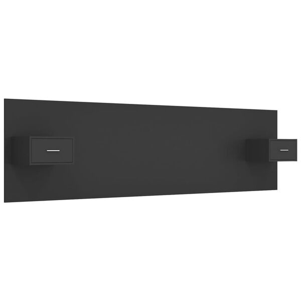 vidaXL Wezgłowie z szafkami, czarne, materiał drewnopochodny