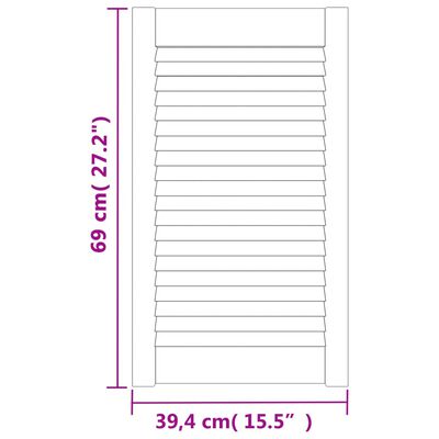 vidaXL Drzwi żaluzjowe do szafki, 2 szt., białe, 69x39,4 cm, sosnowe