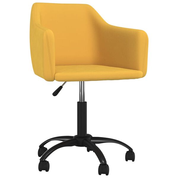 vidaXL Obrotowe krzesła stołowe, 6 szt., ż&oacute;łte, obite aksamitem