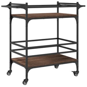 vidaXL W&oacute;zek kuchenny, brązowy dąb, 82x40x78,5 cm