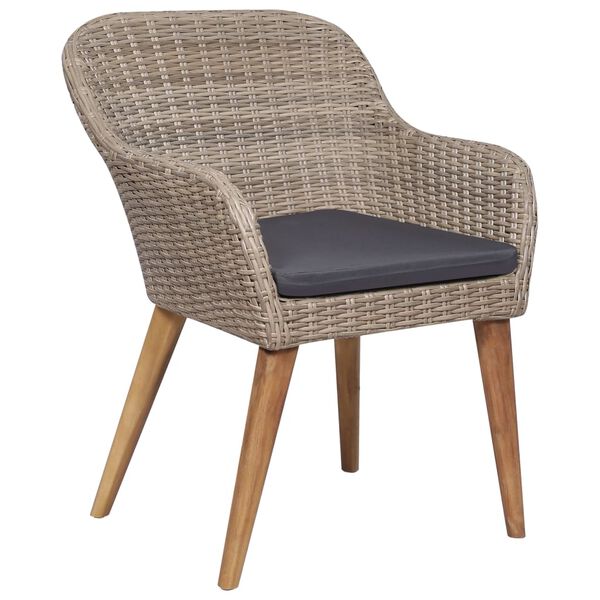 vidaXL 9-cz. zestaw mebli ogrodowych z poduszkami, polirattan