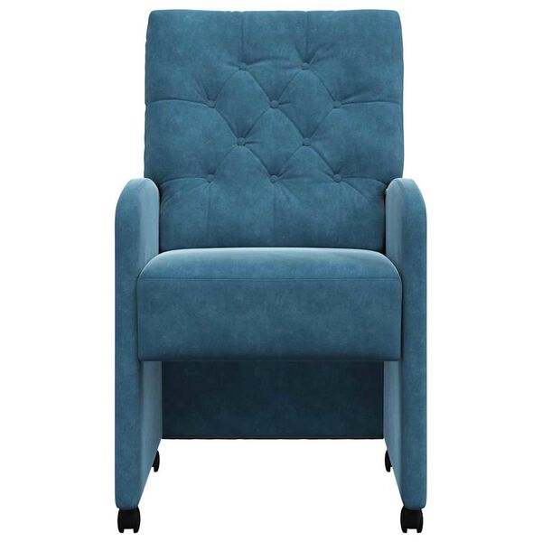 vidaXL Krzesełka jadalne na k&oacute;łkach 2 pcs Niebieski 58 x 67 x 97 cm