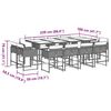 vidaXL 13-cz. zestaw mebli ogrodowych z poduszkami, jasnoszary