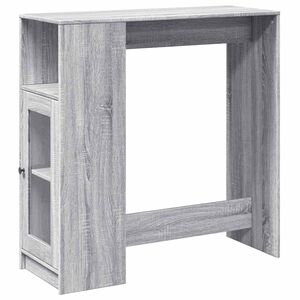 vidaXL Stolik barowy z przegrodami, szary dąb sonoma, 101x40x103,5 cm