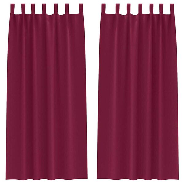 vidaXL Firany blackout z kółkami 2 pcs Czerwone wino 245 x 140 cm