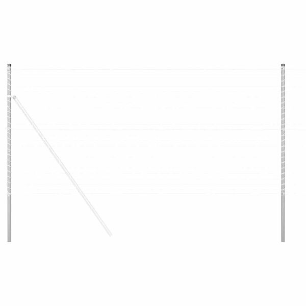 vidaXL Słupek ogrodzeniowy. 2 pcs Srebrny Stal Malowana Proszkowo