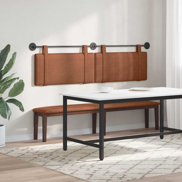 vidaXL Wisząca Głowa Gładki Brązowy 190 x 55 x 5 cm Antyczny PU