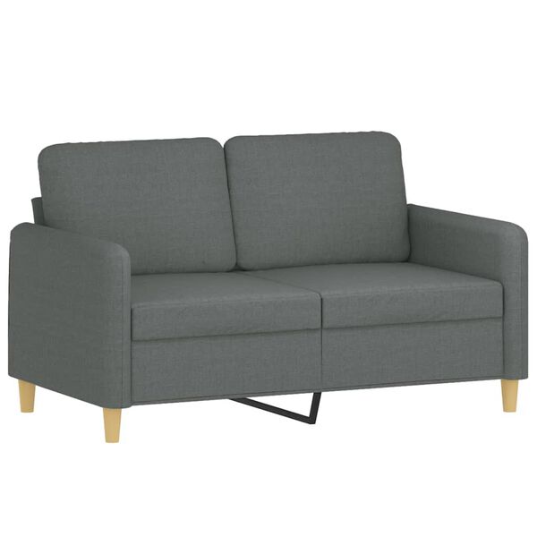 vidaXL Sofa 2-osobowa, ciemnoszara, 120 cm, tapicerowana tkaniną