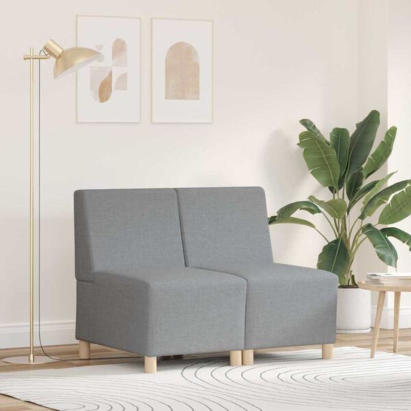 vidaXL Modułowa sofa bez podłokietnik&oacute;w 2 pcs Jasnoszary