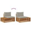 vidaXL Zestaw sof na zewnątrz 2 Sztuka Naturalny i Jasny Szary