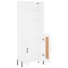 vidaXL Witrynka, biała, 69,5x34x180 cm, materiał drewnopochodny