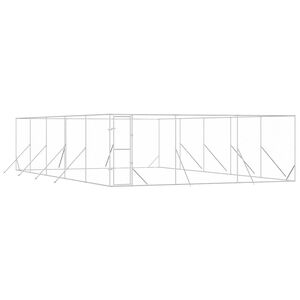 vidaXL Kojec zewnętrzny dla psa, srebrny, 6x10x2 m, stal galwanizowana