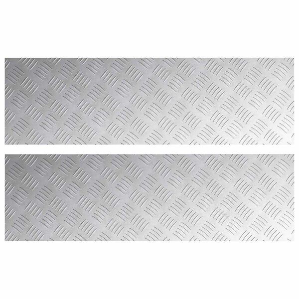 vidaXL Stopień Prostokątny 2 pcs Srebrny 100 x 30 cm Aluminium