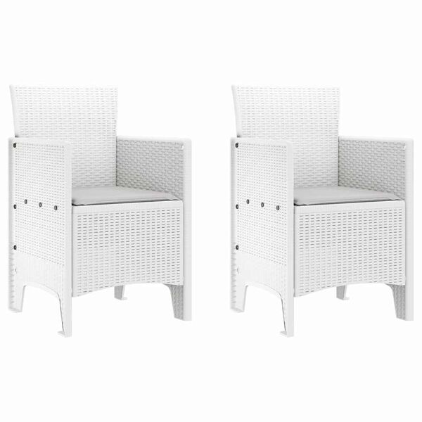 vidaXL Krzesło Ogrodowe 2 pcs Biały 53 x 49 x 85 cm polipropylen