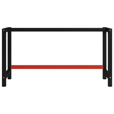vidaXL Metalowa rama pod blat roboczy, 150x57x79 cm, czarno-czerwona