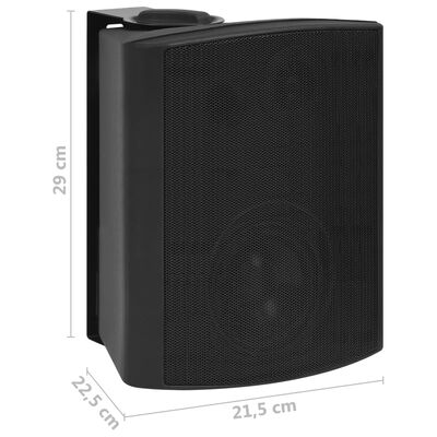 vidaXL Głośniki stereo do montażu na ścianie, 2 szt., czarne, 120 W
