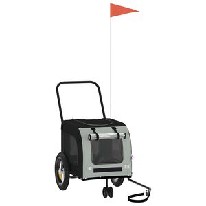 vidaXL Przyczepka rowerowa dla zwierząt Szary i czarny