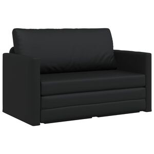 vidaXL Sofa Bed Czarny 124 x 71 x 78 cm Sztuczna sk&oacute;ra
