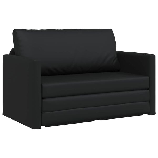vidaXL Sofa Bed 110cm Czarny Sztuczna sk&oacute;ra