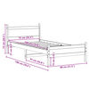 vidaXL Rama ł&oacute;żka bez materaca, 75x190 cm, lite drewno sosnowe