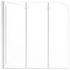 vidaXL Parawan na wannę, 120x69x130 cm, szkło hartowane, przezroczyste