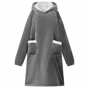 vidaXL Bluza-koc Ciemnoszary L Fleece i Flanela