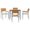 vidaXL Zestaw do jadalni w ogrodzie 5 pcs Szaro-brązowy